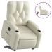 Sillón reclinable elevable eléctrico de cuero sintético crema