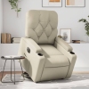 Sillón reclinable elevable eléctrico de cuero sintético crema