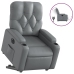 Sillón reclinable elevable eléctrico de cuero sintético gris