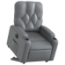 Sillón reclinable elevable eléctrico de cuero sintético gris