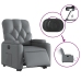 Sillón reclinable elevable eléctrico de cuero sintético gris