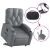 Sillón reclinable elevable eléctrico de cuero sintético gris