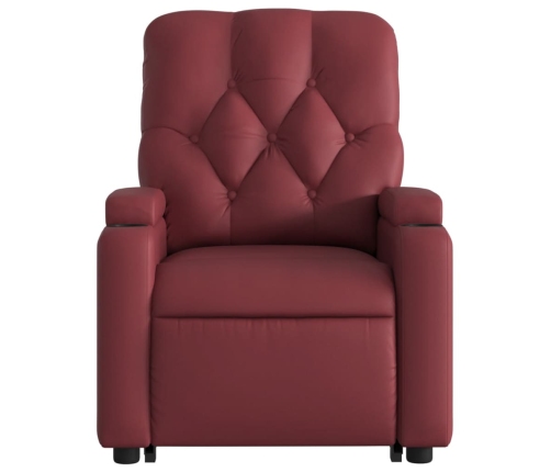 Sillón elevable eléctrico cuero artificial rojo tinto