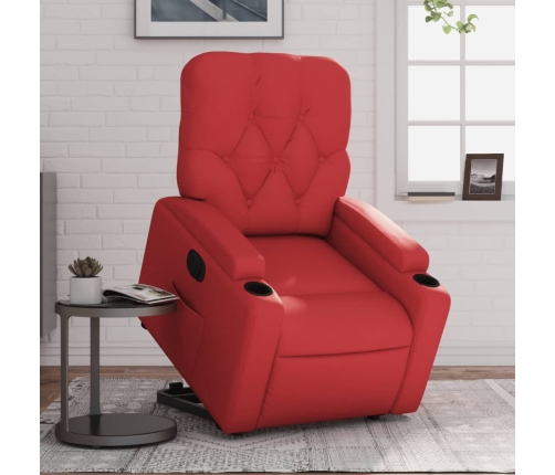 Sillón elevable eléctrico cuero artificial rojo