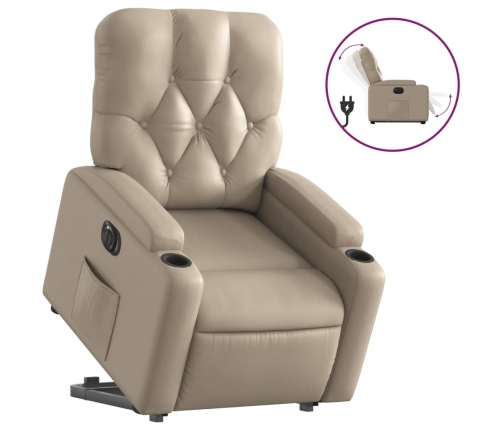 Sillón elevable eléctrico cuero artificial capuchino