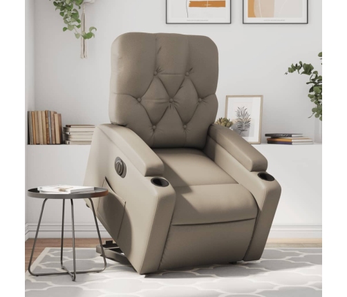 Sillón elevable eléctrico cuero artificial capuchino