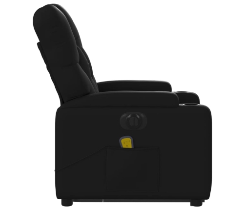 Sillón de masaje elevable eléctrico cuero sintético negro