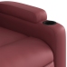 Sillón de masaje elevable eléctrico cuero artificial rojo tinto