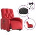 Sillón de majaje elevable eléctrico cuero artificial rojo