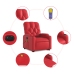 Sillón de majaje elevable eléctrico cuero artificial rojo