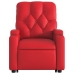 Sillón de majaje elevable eléctrico cuero artificial rojo