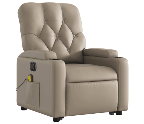 Sillón reclinable de masaje eléctrico cuero sintético capuchino