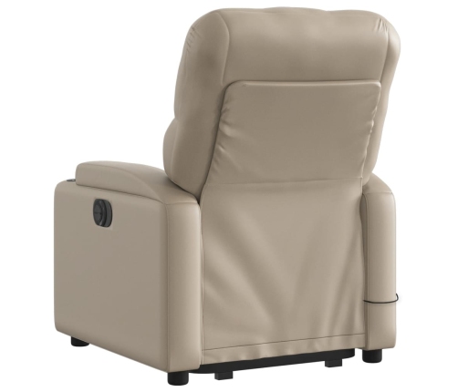 Sillón reclinable de masaje eléctrico cuero sintético capuchino