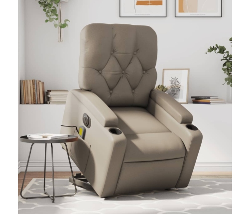 Sillón reclinable de masaje eléctrico cuero sintético capuchino