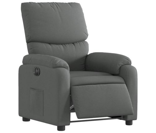 Sillón reclinable eléctrico de tela gris oscuro