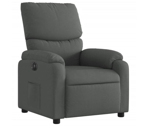 Sillón reclinable eléctrico de tela gris oscuro