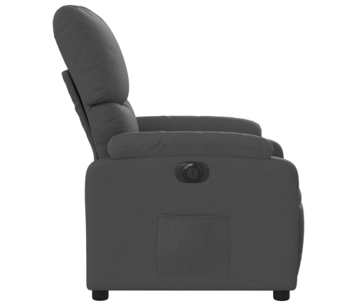 Sillón reclinable eléctrico de tela gris oscuro