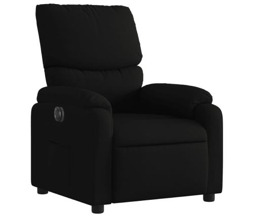 Sillón reclinable eléctrico de tela negro