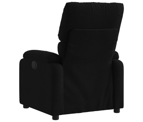 Sillón reclinable eléctrico de tela negro