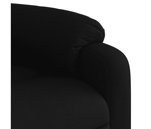 Sillón reclinable eléctrico de tela negro