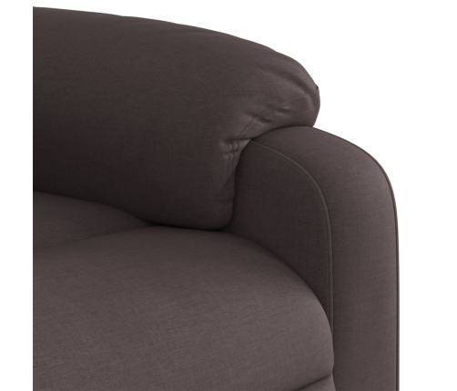 Sillón reclinable eléctrico tela marrón oscuro