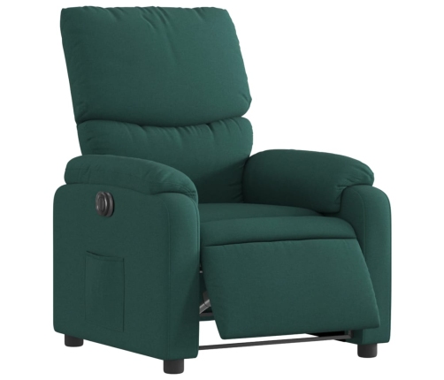 Sillón reclinable eléctrico tela verde oscuro