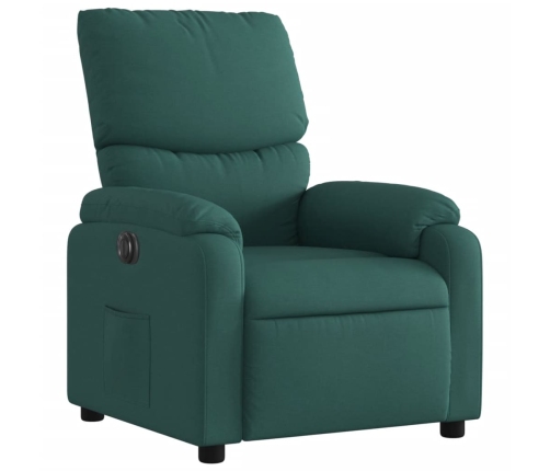 Sillón reclinable eléctrico tela verde oscuro