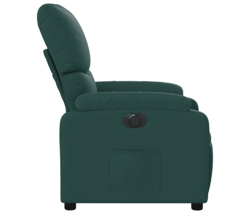 Sillón reclinable eléctrico tela verde oscuro