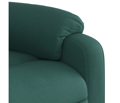 Sillón reclinable eléctrico tela verde oscuro