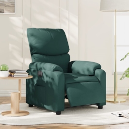 Sillón reclinable eléctrico tela verde oscuro