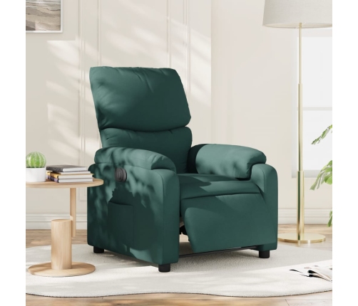 Sillón reclinable eléctrico tela verde oscuro