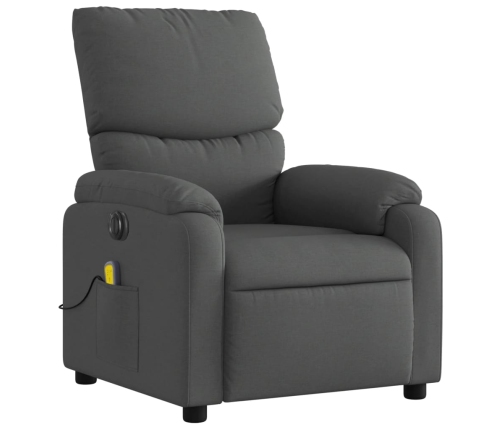 Sillón reclinable de masaje eléctrico tela gris oscuro