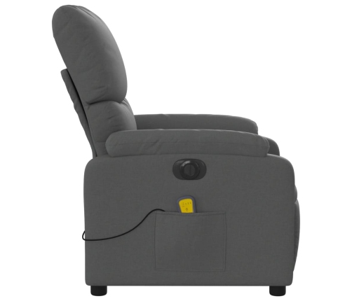 Sillón reclinable de masaje eléctrico tela gris oscuro