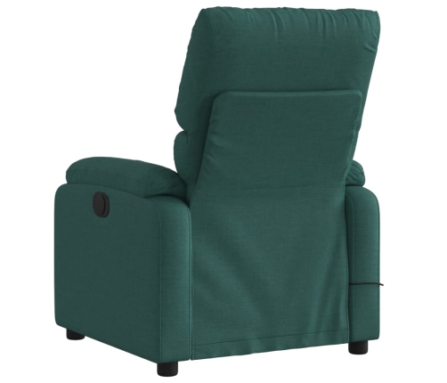 Sillón reclinable de masaje eléctrico tela verde oscuro