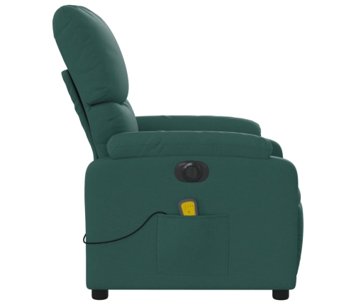 Sillón reclinable de masaje eléctrico tela verde oscuro