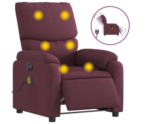 Sillón reclinable de masaje eléctrico tela morado