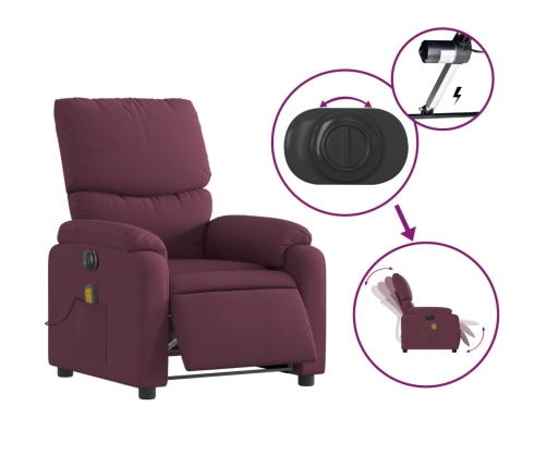 Sillón reclinable de masaje eléctrico tela morado