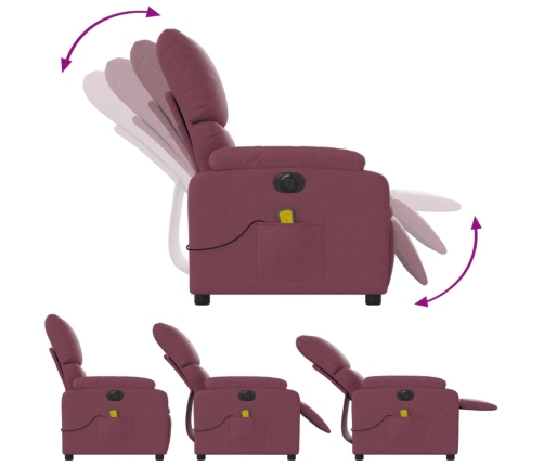 Sillón reclinable de masaje eléctrico tela morado