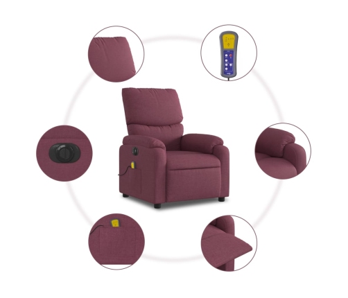 Sillón reclinable de masaje eléctrico tela morado