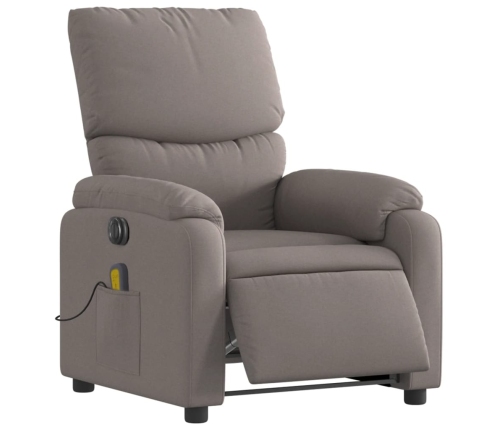 Sillón reclinable de masaje eléctrico tela gris taupe