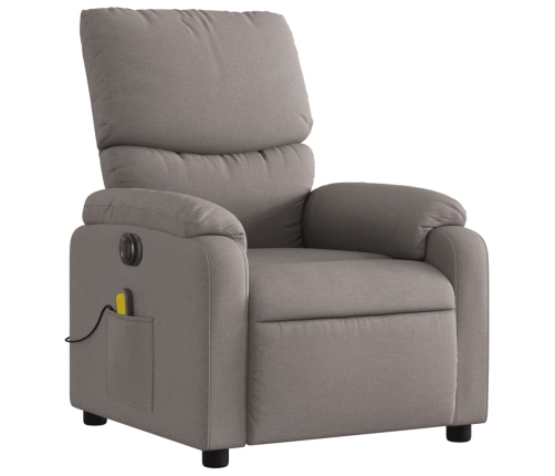 Sillón reclinable de masaje eléctrico tela gris taupe