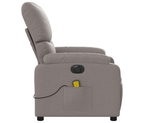 Sillón reclinable de masaje eléctrico tela gris taupe