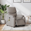 Sillón reclinable de masaje eléctrico tela gris taupe