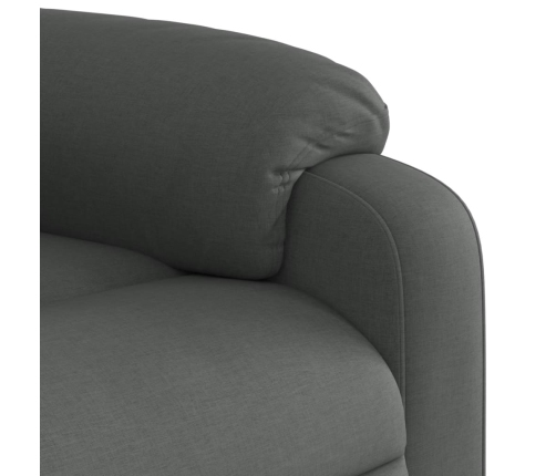 Sillón reclinable elevable de tela gris oscuro