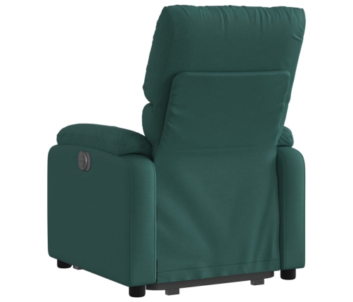 Sillón reclinable elevable tela verde oscuro