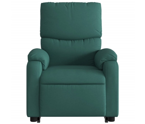 Sillón reclinable elevable tela verde oscuro