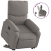 Sillón reclinable elevable tela gris taupe