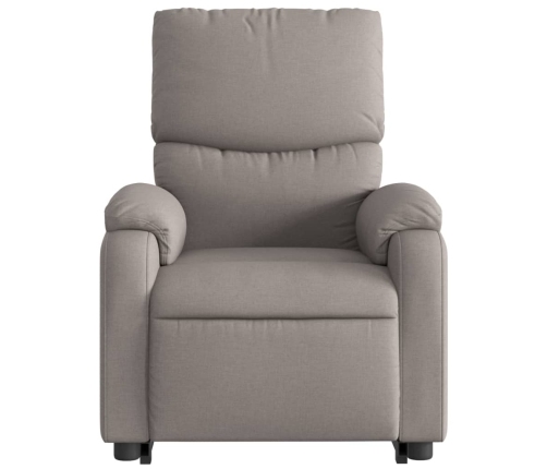 Sillón reclinable elevable tela gris taupe