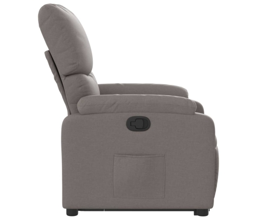 Sillón reclinable elevable tela gris taupe