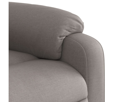 Sillón reclinable elevable tela gris taupe